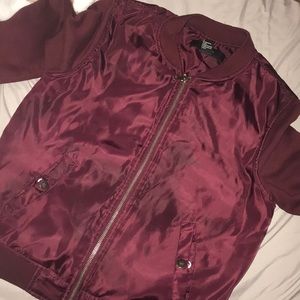 Burgundy Bomber/Varsity Jacket